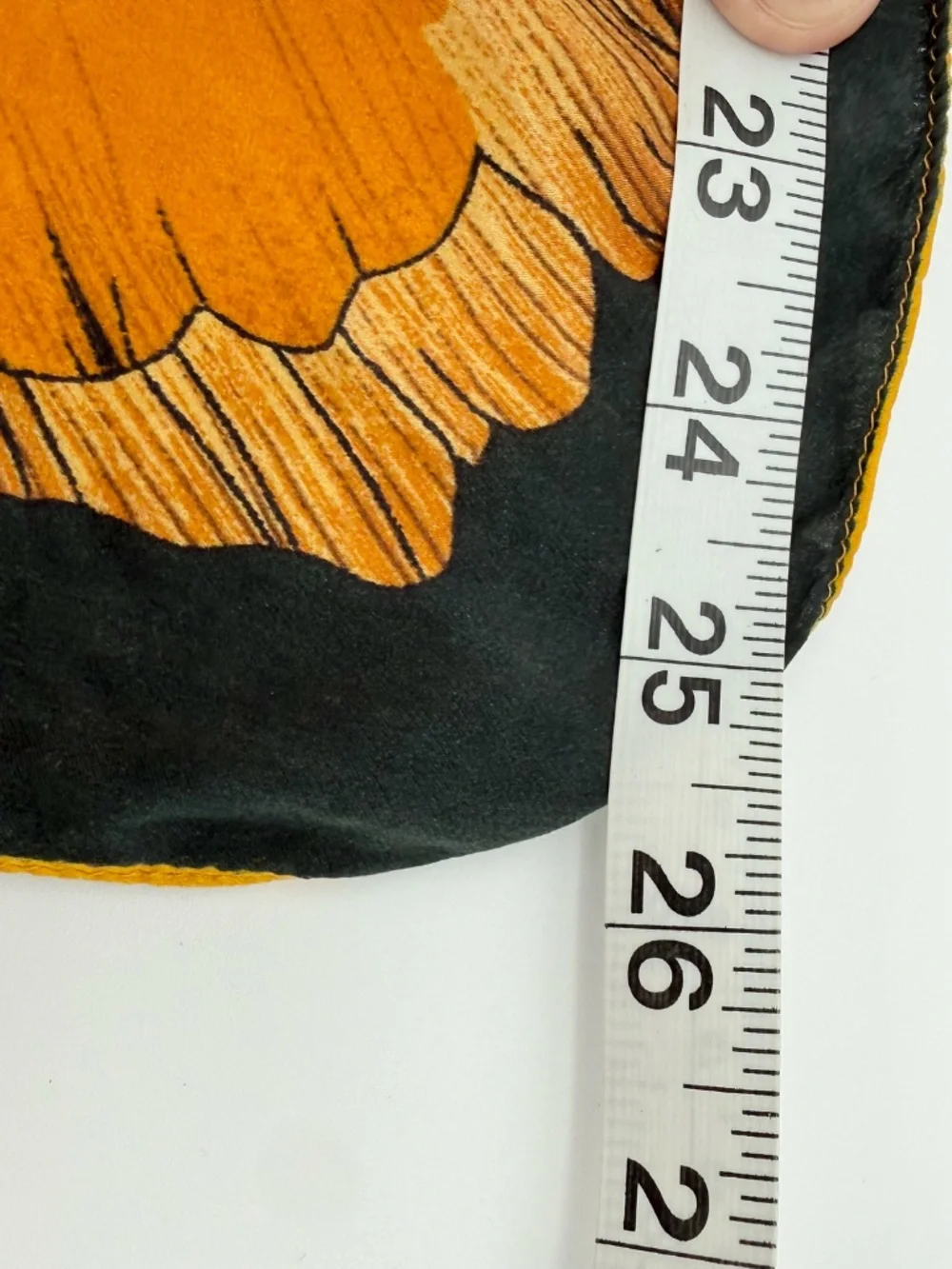 Large Black Gold Floral Satin Square Scarf
